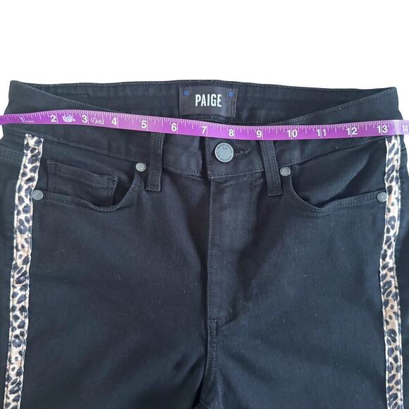Paige Jeans Women's Size 27 Black Hoxton Ankle Animal print Skinny 1096 - Picture 9 of 15